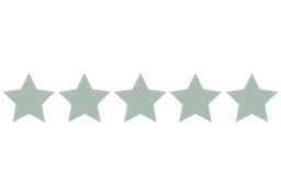 Five light green stars in a row.